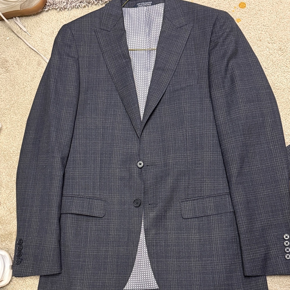 Men's Patterned Charcoal Sport Coat Blazer
